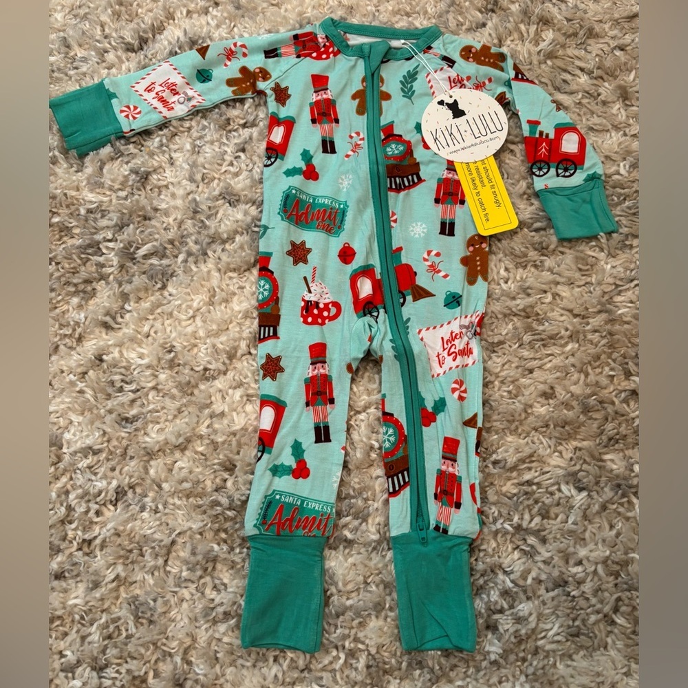 NWT Kiki + Lulu Toddler Polar Express Holiday Pajama Set - 3-6m